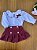 Conjunto com Short Saia Flor de Plush Marsala - Imagem 3