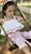 Conjunto Infantil Cropped com Calça Doce Moranguinho Rosa Roana - Imagem 1