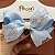 Faixa de Cabelo Infantil com Laço Grande Gorgurão Bordado Azul Bebe Roana - Imagem 2