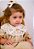 Vestido Infantil Dourado Gola da Renda Manga 3/4 Roana - Imagem 2