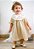 Vestido Infantil Dourado Gola da Renda Manga 3/4 Roana - Imagem 1