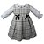 Vestido Infantil Body ou Camisa Grid de Amor Xadrez Marfim com Preto Roana - Imagem 1