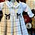 Vestido Infantil Body ou Camisa Grid de Amor Xadrez Marfim com Preto Roana - Imagem 2