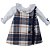 Vestido Infantil com Blusa Manga Longa Vida Escocesa Xadrez Marinho Roana - Imagem 1
