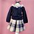 Conjunto Infantil Blusa Moletom Manga Longa e Saia Vida Escocesa Marinho Roana - Imagem 1