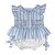 Conjunto Infantil Bata com Culote ou Short Bordado Mar de Flores Listrado Azul Roana - Imagem 1