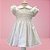 Vestido Infantil Batizado Bonequinha Bordado Branco Ahoara - Imagem 5