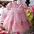 Vestido Infantil Luxo Com Tule Poá Rosa Roana - Imagem 1