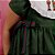 Vestido Infantil Festa Quebra Nozes Lacinhos Verde Natal Poá Ahoara - Imagem 5