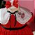 Vestido Infantil com Calcinha Festa Papai Noel Quebra Nozes Poá Vermelho Ahoara - Imagem 2