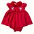 Vestido Infantil com Calcinha Festa Bailarina Quebra Nozes Poá Vermelho Ahoara - Imagem 1