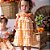 Vestido Infantil Minha Doce Laranjinha Xadrez Laranja Roana - Imagem 1