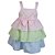 Vestido Infantil Bordado Babados Candy Color Colorido Roana. - Imagem 3