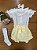 Conjunto Infantil Body com Culote Bordado a Mao Minha Doce Camomila Amarelo Roana - Imagem 2