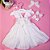 Vestido Infantil Encanto Bordado Delicado Marfim Roana - Imagem 3