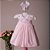 Vestido Infantil Gola Bordada Rosa Roana - Imagem 2