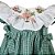 Vestido Infantil Gola Bordada com Lacinhos Meu Jardim Xadrez Verde Roana - Imagem 6