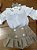 Conjunto Infantil Saia com Body ou Blusa Manga Longa Bege Roana - Imagem 1