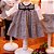 Vestido Infantil Body ou Blusa Manga Longa Joaninha Pied de Poule Xadrez Preto Roana - Imagem 1