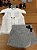 Conjunto Infantil Blusa com Short Saia Joaninha Pied de Poule Xadrez Preto Roana - Imagem 7