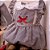 Romper Infantil Detalhes Delicados Bordado Joaninha Pied de Poule Xadrez Preto Roana - Imagem 2