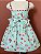 Vestido Infantil Doce Moranguinho Estampado Verde Roana - Imagem 2