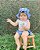 Banho De Sol Menina Roana - Azul Estampado - Imagem 1