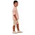 Conjunto Camisa Ml Rosa Listrada E Bermuda Nude - Club Z - Imagem 1