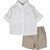Conjunto Batizado Camisa Na Cor Branco E Bermuda De Linho- Bibe - Imagem 1