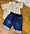 Conjunto Masc Camisa Quadriculada MC e Bermuda Jeans- Anjos Baby - Imagem 1