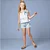 Conjunto Fem Infantil Cropped Branco e Short Jeans- Luluzinha - Imagem 1