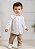 Conjunto Masc Camisa ML Branco e Calça Oxford Sarja Caqui Batizado - Anjos Baby - Imagem 1