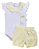Conjunto Fem Body Gola c/ Detalhe e Short Amarelo P - Anjos Baby - Imagem 1
