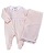 Saída Maternidade Fem Rosa e Branco Flores e Pérolas P - Anjos Baby - Imagem 1