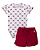 Conjunto Fem Body Manga Bufante e Short Vermelho P - Anjos baby - Imagem 1