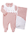 Saída Maternidade Fem Rosa e Branco Flores e Pérolas P - Anjos Baby - Imagem 1