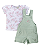 Jardineira Verde e Bordado C/ Blusa Estampada G - Anjos Baby - Imagem 1