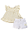 Conjunto Bata Xadrez Amarelo C/ Short C/ Borboletas - Anjos Baby - Imagem 1