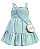 Vestido Azul com Babado e Bolsa de Preguicinha G - Anjos Baby - Imagem 1