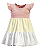 Vestido Tricolor c/ Bordado Borboletas - Anjos Baby - Imagem 1