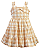 Vestido Maquinetado Xadrez Laranja e Branco c/ Laço - Anjos Baby - Imagem 1