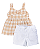 Conjunto Fem Bata Rosa Quadriculada e Short 01 - Anjos Baby - Imagem 1