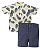 Conjunto Masc Gola Padre e Folhagem e Short Azul 01- Anjos Baby - Imagem 1
