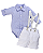 Conjunto Masc Body ML e Bermuda Branca c/ Suspensório P - Anjos Baby - Imagem 1