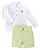 Conjunto Masc Bata ML  e Bermuda Sarja Verde Limão - Anjos Baby - Imagem 1