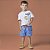 Conjunto Masc Infantil Camiseta Branca e Bermuda Azul - Oliver - Imagem 1