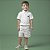 Conjunto Masc Infantil Polo Off White e Bermuda Listrada Verde - Oliver - Imagem 1