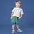 Conjunto Masc Infantil Camiseta Off White e Bermuda Bicolor Verde e Azul - Oliver - Imagem 1
