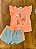 Conjunto Fem Blusa Laranja e Short Fundo do Mar - Jaca Lelé - Imagem 1