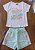 Conjunto Fem Blusa Praia e Short Moletinho Verde -Jaca Lelé - Imagem 1